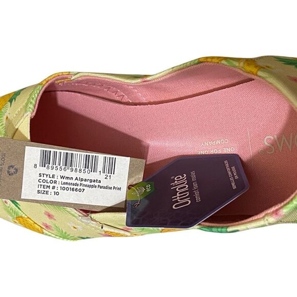 🍍 Summer Fruits TOMS Alpargata OrthoLite Lemonade Pineapple Paradise Print Shoes - Picture 10 of 10